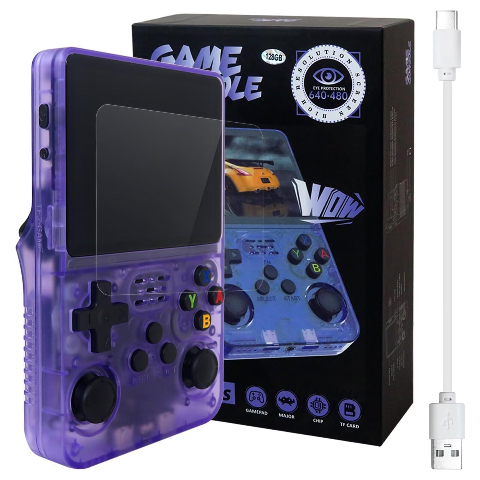 R36S クリアブラック 128GB ゲーム Amazon.com: INGQI New Upgraded R36S Retro Handheld Game Console